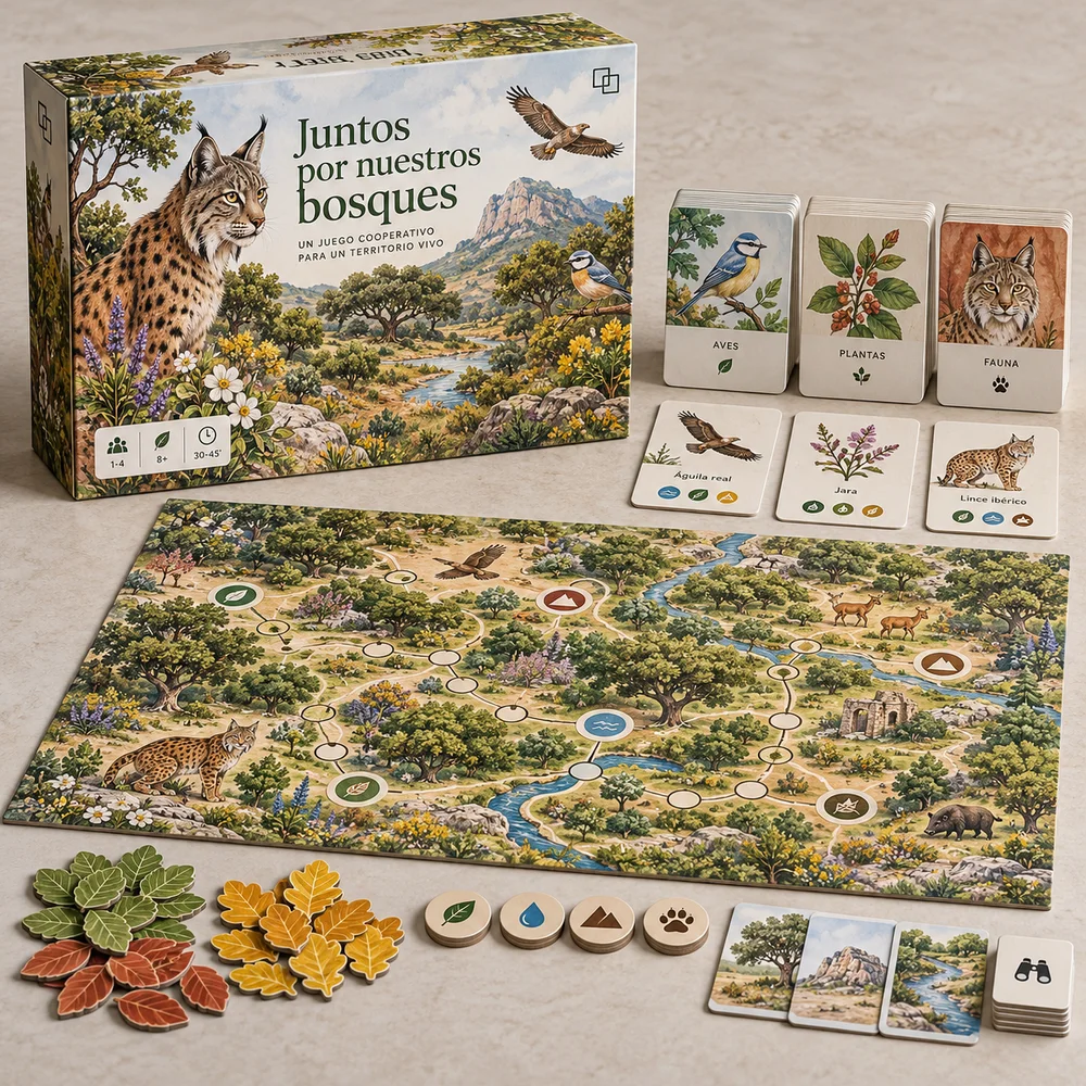 Juego cooperativo de biodiversidad: visualización de ejemplo de fabricación con marca propia