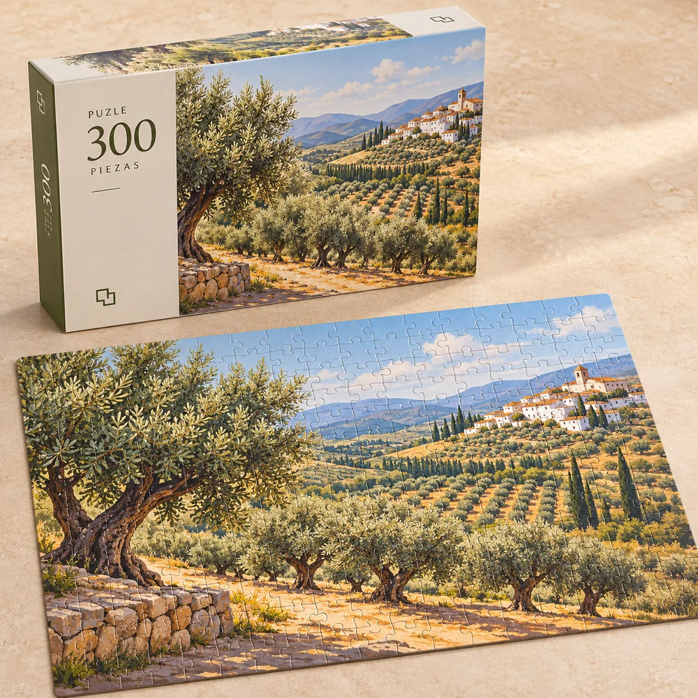 Puzzle personalizado de 300 piezas: visualización de ejemplo de fabricación con marca propia