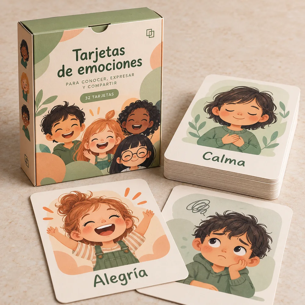 Tarjetas de emociones para el aula: visualización de ejemplo de fabricación con marca propia